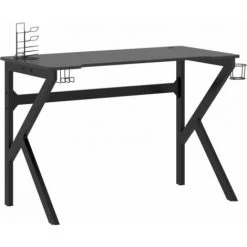 DOC&ET² Bureau De Jeu Avec Pieds En Forme De K Noir 110x60x75 Cm - Noir