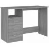 DOC&ET² Bureau Avec Tiroirs Sonoma Gris 110x50x76 Cm Bois D'ingénierie - Gris -France Bureau Soldes 2022 67323713 1