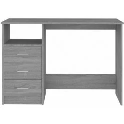 DOC&ET² Bureau Avec Tiroirs Sonoma Gris 110x50x76 Cm Bois D'ingénierie - Gris -France Bureau Soldes 2022 67323713 4