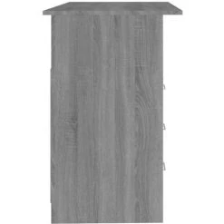 DOC&ET² Bureau Avec Tiroirs Sonoma Gris 110x50x76 Cm Bois D'ingénierie - Gris -France Bureau Soldes 2022 67323713 5