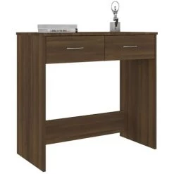 DOC&ET² Bureau Chêne Marron 80x40x75 Cm Bois D'ingénierie - Brun -France Bureau Soldes 2022 67323765 3