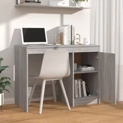 DOC&ET² Buffet Sonoma Gris 100x50x76 Cm Bois D'ingénierie - Gris -France Bureau Soldes 2022 67323848 3