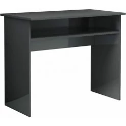 DOC&ET² Bureau Gris Brillant 90x50x74 Cm Aggloméré - Gris