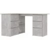 DOC&ET² Bureau D'angle Gris Béton 145x100x76 Cm Aggloméré - Gris