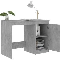 DOC&ET² Bureau Gris Béton 100x50x76 Cm Aggloméré - Gris -France Bureau Soldes 2022 67324047 5