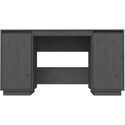 DOC&ET² Bureau Gris 140x50x75 Cm Bois Massif De Pin - Gris -France Bureau Soldes 2022 67324058 5