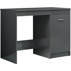 DOC&ET² Bureau Gris Brillant 100x50x76 Cm Aggloméré - Gris