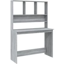 DOC&ET² Bureau Avec étagères Sonoma Gris 110x45x157cm Bois D'ingénierie - Gris