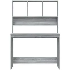 DOC&ET² Bureau Avec étagères Sonoma Gris 110x45x157cm Bois D'ingénierie - Gris -France Bureau Soldes 2022 67324115 3