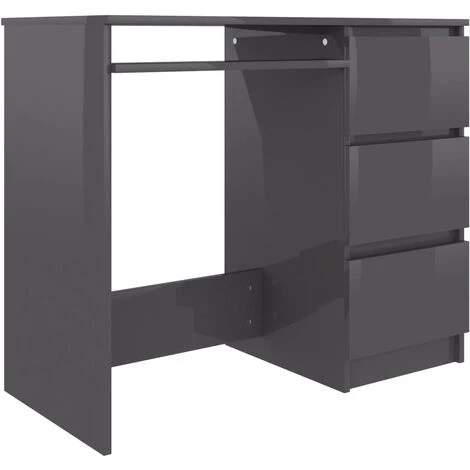 DOC&ET² Bureau Gris Brillant 90x45x76 Cm Aggloméré - Gris 3 DOC&ET² Bureau Gris Brillant 90x45x76 Cm Aggloméré - Gris