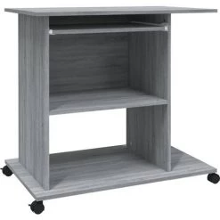 DOC&ET² Bureau D'ordinateur Sonoma Gris 80x50x75 Cm Bois D'ingénierie - Gris
