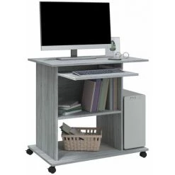 DOC&ET² Bureau D'ordinateur Sonoma Gris 80x50x75 Cm Bois D'ingénierie - Gris -France Bureau Soldes 2022 67324197 5