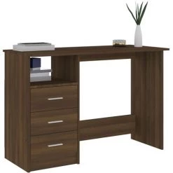 DOC&ET² Bureau Avec Tiroirs Chêne Marron 110x50x76 Cm Bois D'ingénierie - Brun 9 DOC&ET² Bureau Avec Tiroirs Chêne Marron 110x50x76 Cm Bois D'ingénierie - Brun -France Bureau Soldes 2022 67324398 3