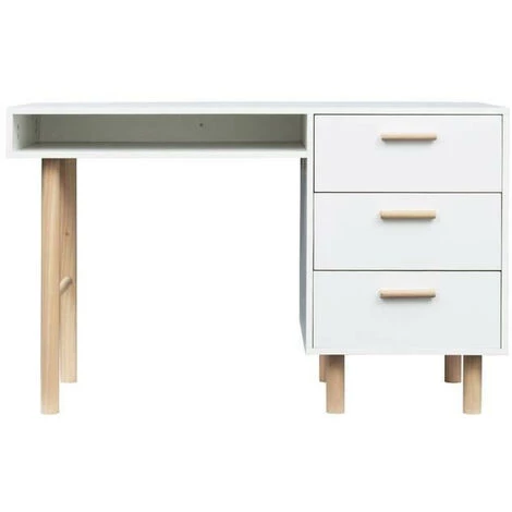 AUTRES Bureau Avec Poignées - Pieds Bois De Pin Blanc - BABETTE 3 AUTRES Bureau Avec Poignées - Pieds Bois De Pin Blanc - BABETTE