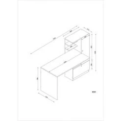 COTECOSY Bureau Et Bibliothèque à Droite Asox Blanc Et Bois - Bois / Blanc -France Bureau Soldes 2022 67432900 4