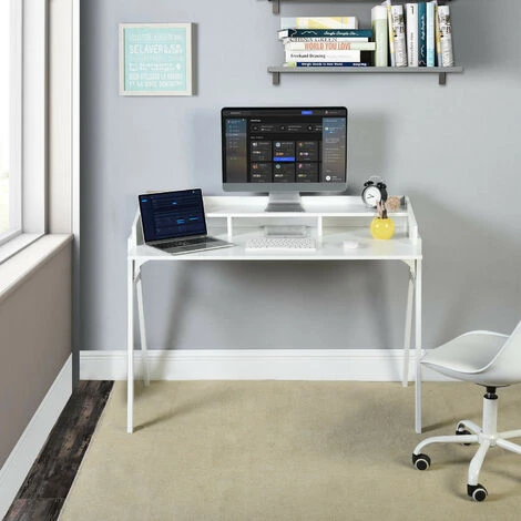 URBAN MEUBLE Bureau Scandinave Rangement 3 Colonnes Blanc 3 URBAN MEUBLE Bureau Scandinave Rangement 3 Colonnes Blanc