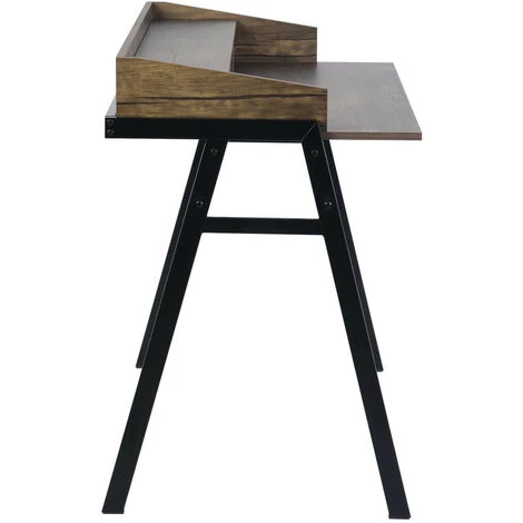 URBAN MEUBLE Bureau Industriel Rangement 3 Colonnes Bois Foncé 7 URBAN MEUBLE Bureau Industriel Rangement 3 Colonnes Bois Foncé – Image 5