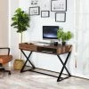 URBAN MEUBLE Bureau Scandinave Rangement 2 Tiroirs Bois Foncé -France Bureau Soldes 2022 67549489 1