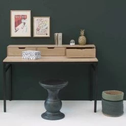 ARNE LYKKE Bureau En Plaqué Chêne Pieds Métal Noir Mat Soho - Madera Clara -France Bureau Soldes 2022 67620803 4