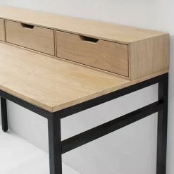 ARNE LYKKE Bureau En Plaqué Chêne Pieds Métal Noir Mat Soho - Madera Clara -France Bureau Soldes 2022 67620803 5