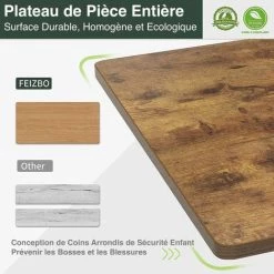 FEZIBO Bureau Assis Debout Électrique - 100*60 Cm Bureau Table Debout Réglable En Hauteur Avec Plateau Entier, Panneau Contrôle à Fonction Mémoire, Système Anti-Collision Cadre Gris/Planche Marron -France Bureau Soldes 2022 67643282 3