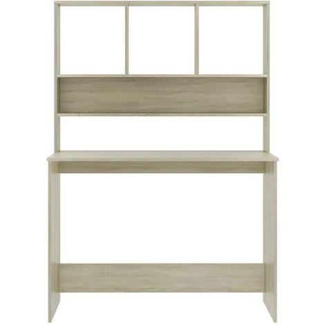 MAISONCHIC Bureau Table De Bureau / Bureau D'ordinateur Avec étagères Chêne Sonoma 110 X 45 X 157 Cm Aggloméré 6 MAISONCHIC Bureau Table De Bureau / Bureau D'ordinateur Avec étagères Chêne Sonoma 110 X 45 X 157 Cm Aggloméré – Image 4