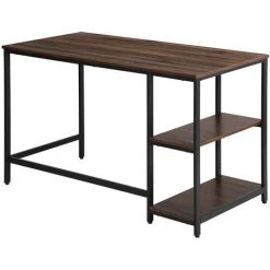 Hommoo Bureau Informatique, Table D’étude, Avec étagère à 2 Niveaux à Gauche Ou à Droit -France Bureau Soldes 2022 67674481 3