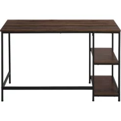 Hommoo Bureau Informatique, Table D’étude, Avec étagère à 2 Niveaux à Gauche Ou à Droit -France Bureau Soldes 2022 67674481 4