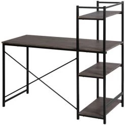 Hommoo Bureau Bibliothèque Avec Rangement - Noir -France Bureau Soldes 2022 67674488 3