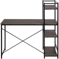 Hommoo Bureau Bibliothèque Avec Rangement - Noir -France Bureau Soldes 2022 67674488 4