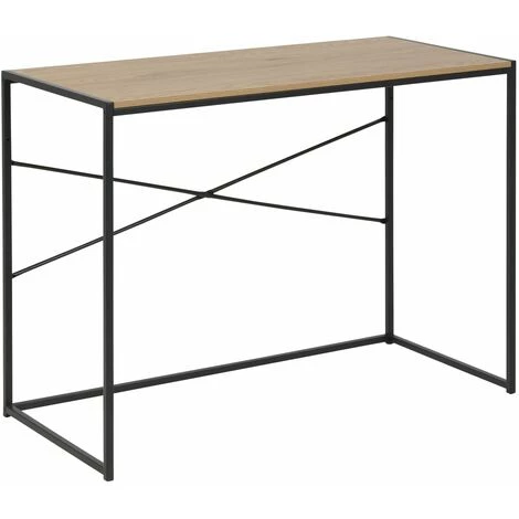 TOILINUX Bureau Sireine En MDF Et Métal - Longueur 100 Profondeur 45 Hauteur 75cm - Marron 3 TOILINUX Bureau Sireine En MDF Et Métal - Longueur 100 Profondeur 45 Hauteur 75cm - Marron