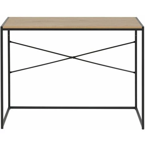 TOILINUX Bureau Sireine En MDF Et Métal - Longueur 100 Profondeur 45 Hauteur 75cm - Marron 6 TOILINUX Bureau Sireine En MDF Et Métal - Longueur 100 Profondeur 45 Hauteur 75cm - Marron – Image 4