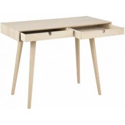 TOILINUX Bureau Diner En Panneau De Particules Avec 2 Tiroirs - Longueur 100 Profondeur 74 Hauteur 74cm - Beige -France Bureau Soldes 2022 67688487 3