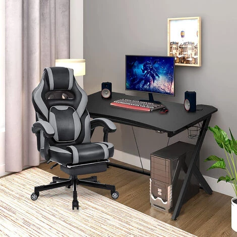 DACCORMAX Bureau Gaming Avec Surface En Style De Fibre De Carbonne, Bureau Gamer Imperm¨¦able, Conception Ergonomique, Bureau Informatique Stable, Plateau De 108x65cm 4 DACCORMAX Bureau Gaming Avec Surface En Style De Fibre De Carbonne, Bureau Gamer Imperm¨¦able, Conception Ergonomique, Bureau Informatique Stable, Plateau De 108x65cm – Image 2