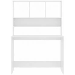 VIDAXL Bureau Avec étagères Blanc 110 X 45 X 157 Cm Aggloméré - Blanc -France Bureau Soldes 2022 67701317 4