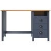 VIDAXL Bureau Hill Range Avec 3 Tiroirs Gris 120x50x74 Cm Pin Solide - Gris -France Bureau Soldes 2022 67701948 1