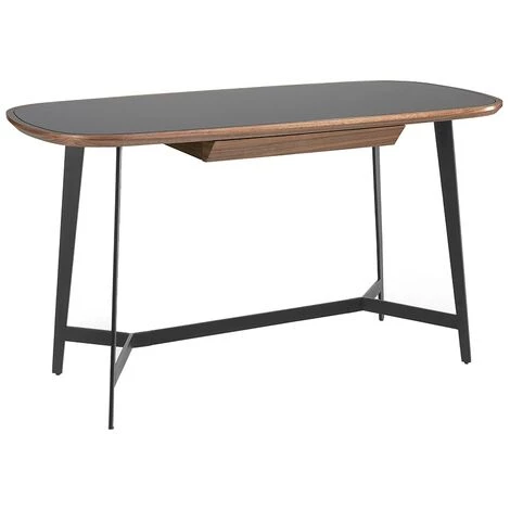 LES TENDANCES Bureau Plateau En Verre Noir Et Pieds En Acier Nany 3 LES TENDANCES Bureau Plateau En Verre Noir Et Pieds En Acier Nany