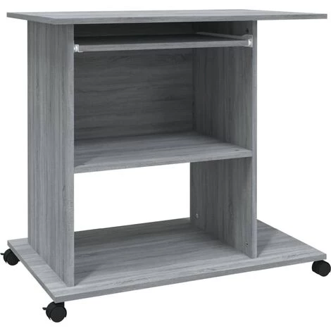 Bureau D'ordinateur Sonoma Gris 80x50x75 Cm Bois D'ingénierie VidaXL - Gris 3 Bureau D'ordinateur Sonoma Gris 80x50x75 Cm Bois D'ingénierie VidaXL - Gris