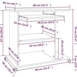 Bureau D'ordinateur Sonoma Gris 80x50x75 Cm Bois D'ingénierie VidaXL - Gris 9 Bureau D'ordinateur Sonoma Gris 80x50x75 Cm Bois D'ingénierie VidaXL - Gris -France Bureau Soldes 2022 67892316 3