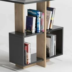 COTECOSY Bureau Avec étagère Zadli Bois Et Anthracite - Anthracite -France Bureau Soldes 2022 67946862 5