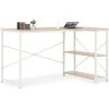 LangRay Meubles Bureau D'ordinateur Blanc Et Chêne 120 X 72 X 70 Cm