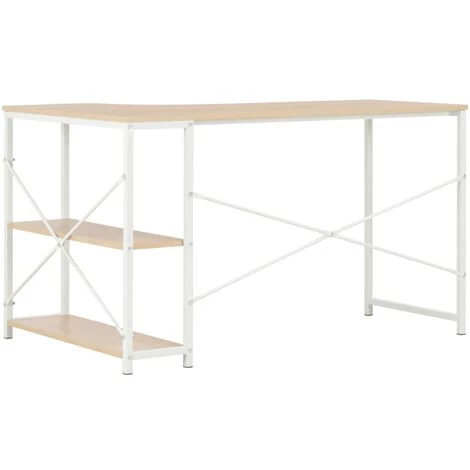 LangRay Meubles Bureau D'ordinateur Blanc Et Chêne 120 X 72 X 70 Cm 6 LangRay Meubles Bureau D'ordinateur Blanc Et Chêne 120 X 72 X 70 Cm – Image 4