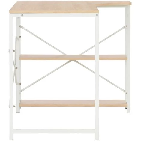 LangRay Meubles Bureau D'ordinateur Blanc Et Chêne 120 X 72 X 70 Cm 7 LangRay Meubles Bureau D'ordinateur Blanc Et Chêne 120 X 72 X 70 Cm – Image 5
