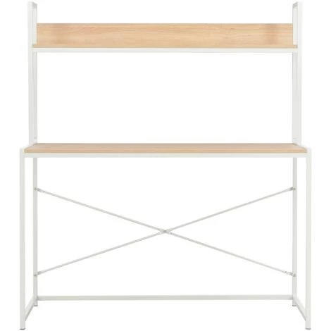 LangRay Meubles Bureau D'ordinateur Blanc Et Chêne 120 X 60 X 138 Cm 5 LangRay Meubles Bureau D'ordinateur Blanc Et Chêne 120 X 60 X 138 Cm – Image 3