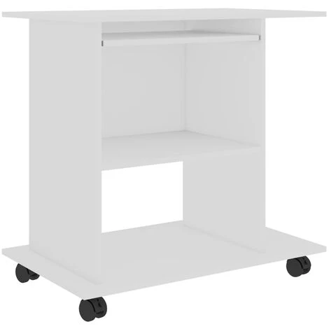 LangRay Meubles Bureau D'ordinateur Blanc 80x50x75 Cm Aggloméré 4 LangRay Meubles Bureau D'ordinateur Blanc 80x50x75 Cm Aggloméré – Image 2