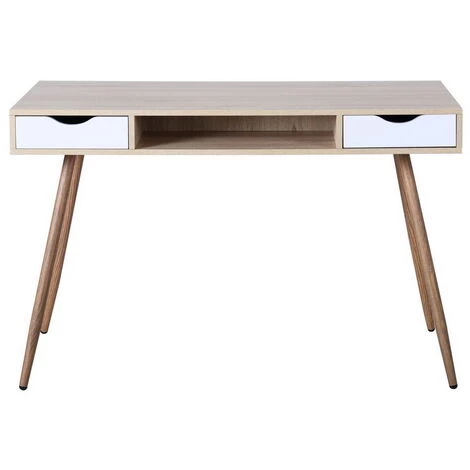 Hommoo Table De Bureau Informatique Secrétaire Table Plan De Travail Avec 2 Tiroirs 3 Hommoo Table De Bureau Informatique Secrétaire Table Plan De Travail Avec 2 Tiroirs