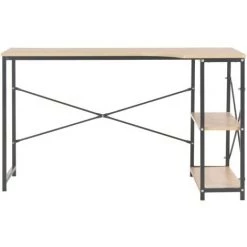 LangRay Meubles Bureau D'ordinateur Noir Et Chêne 120 X 72 X 70 Cm -France Bureau Soldes 2022 68276748 3
