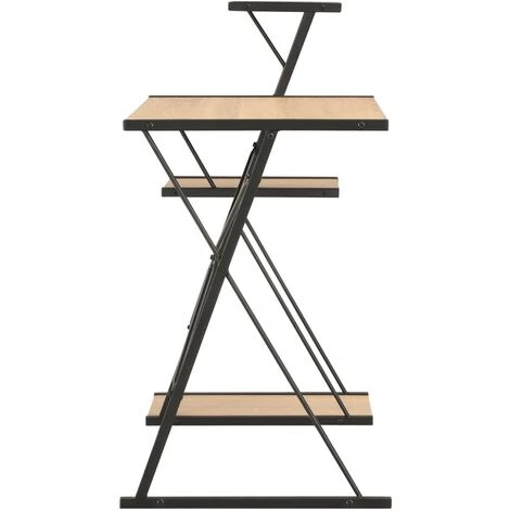 LangRay Meubles Bureau Avec étagère Noir Et Chêne 116x50x93 Cm 5 LangRay Meubles Bureau Avec étagère Noir Et Chêne 116x50x93 Cm – Image 3