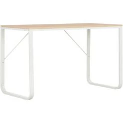 LangRay Meubles Bureau D'ordinateur Blanc Et Chêne 120x60x73 Cm -France Bureau Soldes 2022 68279797 2