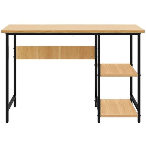 LangRay Meubles Bureau D'ordinateur Noir/chêne Clair 105x55x72 Cm MDF Et Métal 5 LangRay Meubles Bureau D'ordinateur Noir/chêne Clair 105x55x72 Cm MDF Et Métal – Image 3